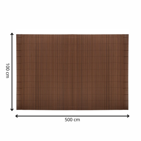 Osłona PVC maskująca 500x100 cm mata na balkon, taras, ogrodzenie, brązowa