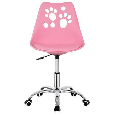 Krzesło obrotowe biurowe ergonomiczny fotel na kółkach dla dzieci różowy