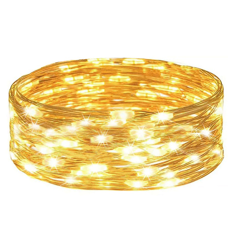 Lampki choinkowe 30 LED druciki mikro na baterie biały ciepły