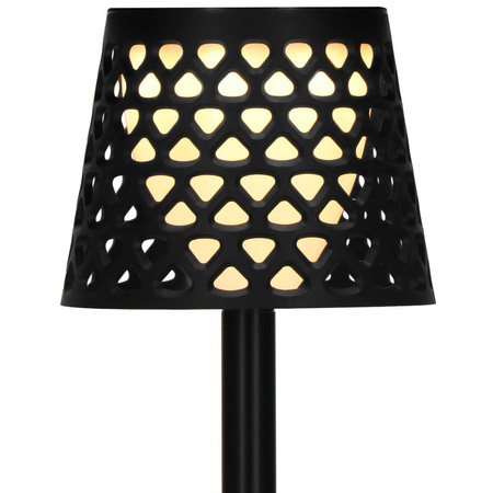 Lampa ogrodowa solarna LED 5w1 ażurowy kinkiet z 3 trybami świecenia czarny