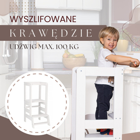 Kitchen helper, pomocnik kuchenny, podest dla dzieci 90 cm biały
