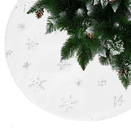 Dywanik pod choinkę świąteczny 90 cm mata na prezenty biała