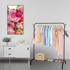 Stojak na ubrania metalowy 146x110x40 cm wieszak stojący loft czarny