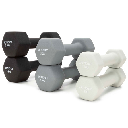 Hantle fitness na stojaku komplet 6 obciążeń 1-3 kg do treningu siłowego, domowego