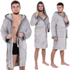 Szlafrok męski z paskiem rozm. M/L polarowy szary