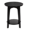 Stolik kawowy czarny 40 cm okrągły z półką, do salonu, sypialni loft nowoczesny