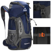 Plecak trekkingowy 60 L turystyczny survival kemping, z gwizdkiem granatowy