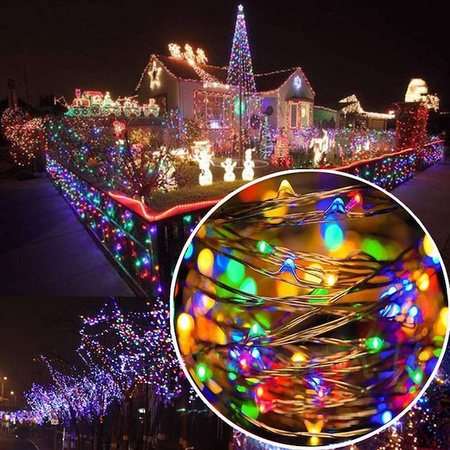 Lampki choinkowe 100 led na prąd multikolor