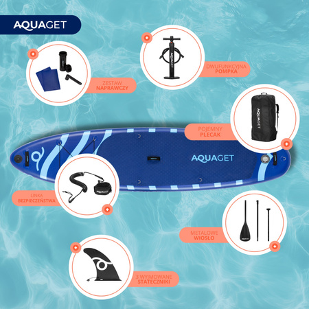 SUP 350 cm zestaw deska pompowana paddleboard do pływania z wiosłem i akcesoriami