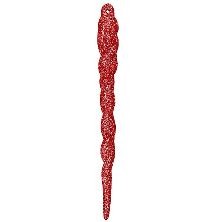 Bombki choinkowe sople 10 szt. nietłukące dekoracje 12 cm brokatowe czerwone