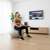 Piłka fitness 65 cm do ćwiczeń pilates i jogi z pompką, gimnastyczna, beżowa