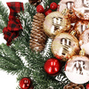 Bombki choinkowe 6 cm 24 szt. rose gold brokatowe zestaw choinkowy