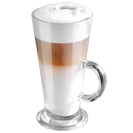 Filiżanki do kawy latte, szklanki do deserów 280 ml z długimi łyżeczkami komplet 6 szt. 