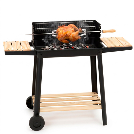 Grill węglowy z regulacją wysokości, grill ogrodowy z widelcami i rusztem, przenośny