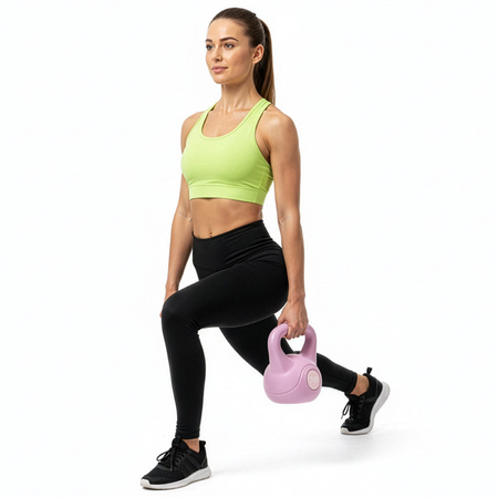 Kettlebell do ćwiczeń 10 kg hantla, odważnik treningowy ABS kula różowa