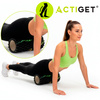Roller fitness do masażu ciała, średnio twardy, wałek z wypustkami, czarny