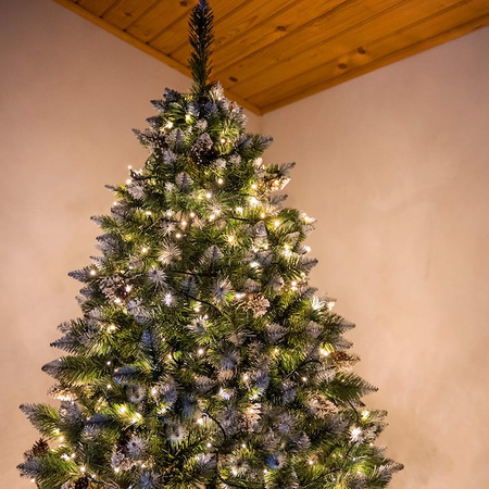Choinka sztuczna z szyszkami Premium Royal Trees 220 cm sosna diamentowa ośnieżona