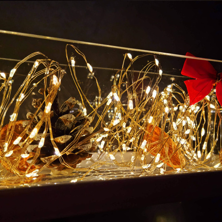 Lampki świąteczne na szpuli 1000 LED druciki choinkowe biały ciepły wewnętrzno-zewnętrzne
