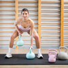 Kettlebell miękki 8 kg ciężar do ćwiczeń, kula treningowa, fitness, turkusowy