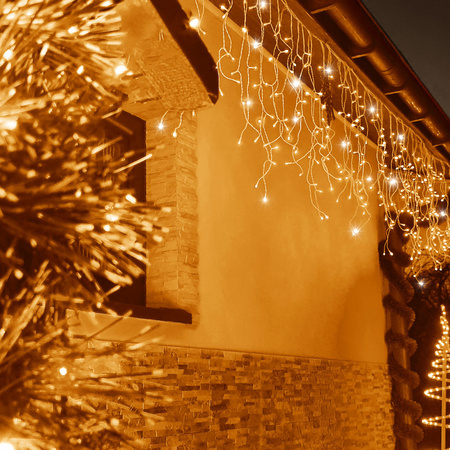 Kurtyna świetlna 1000 led biały ciepły, flash biały zimny 45 m girlanda, lampki wewnętrzno-zewnętrzne sople