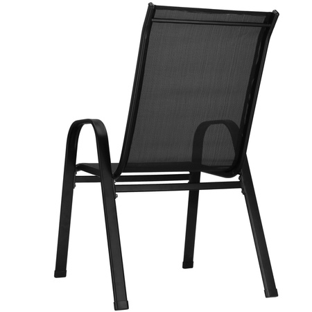 Krzesła tarasowe 4 szt. 92 cm metalowe na balkon taras nowoczesne z textilene czarne