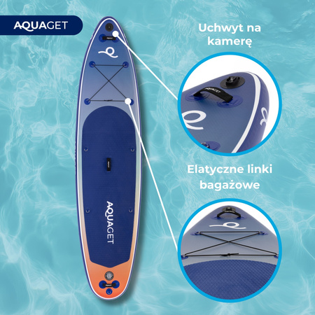 SUP 350 cm zestaw deska pompowana stand up paddleboard do pływania z siedziskiem, akcesoria