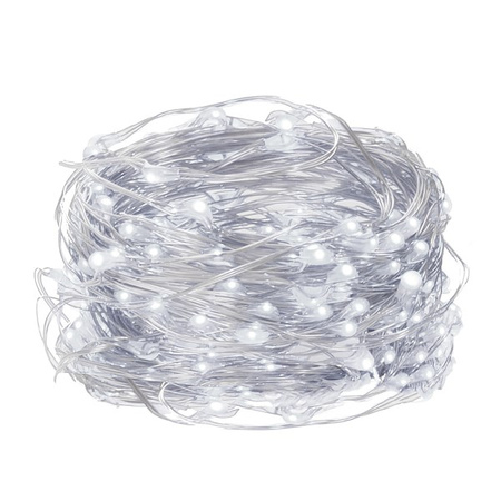 Lampki choinkowe 200 led na prąd druciki mikro biały zimny