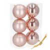 Bombki choinkowe 6 szt. ozdoby świąteczne zestaw 10cm rose gold