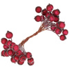 Sztuczna jarzębina ozdobna, oszroniona gałązka 100 szt. ciemny czerwony