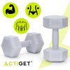 Hantle 2x3 kg hexagonalne do ćwiczeń fitness ciężarki zestaw 2 szt. szare