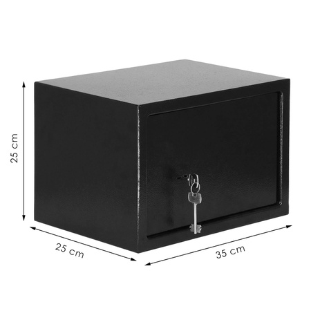 Sejf domowy na klucz, kasetka 35cm skrytka na pieniądze czarny