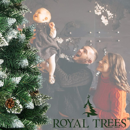 Choinka sztuczna z szyszkami Premium Royal Trees 220 cm sosna diamentowa ośnieżona