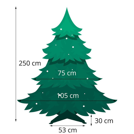 Sztuczna choinka 250 cm sosna diamentowa slim drzewko świąteczne