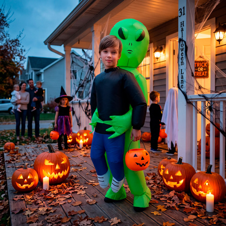 Strój dmuchany kosmita 120-155 cm, przebranie 3D dekoracja, kostium na Halloween Alien 