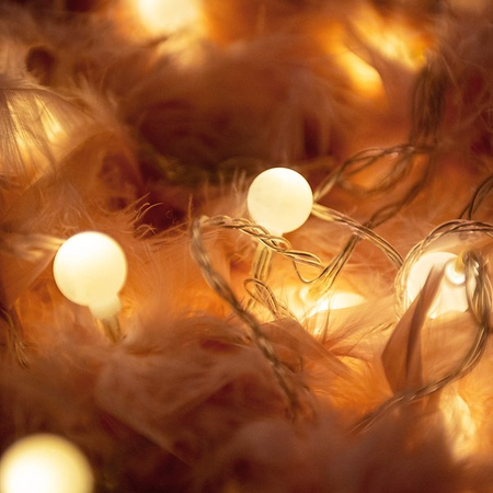 Lampki choinkowe 50 Led biały ciepły 7,5 m programator 8 trybów