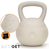 Kettlebell miękki 10 kg ciężar do ćwiczeń, kula treningowa, fitness, beżowy