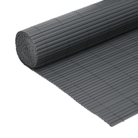 Osłona balkonowa 500x180 cm PVC mata maskująca na ogrodzenie, taras, płot ciemnoszara