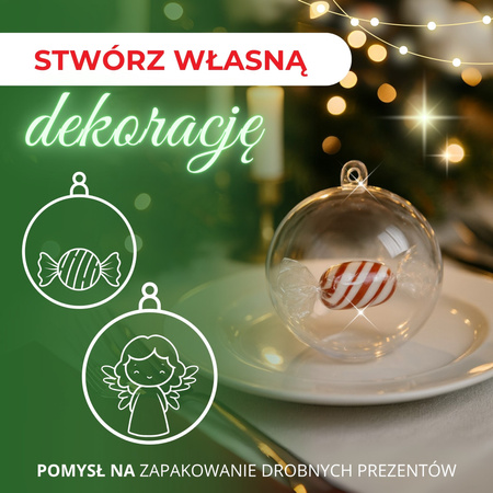 Bombki akrylowe 11cm kula plastikowa decoupage zestaw 8 szt.