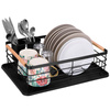 Ociekacz do naczyń 42x31x14 cm metalowa suszarka z tacką czarno-brązowa