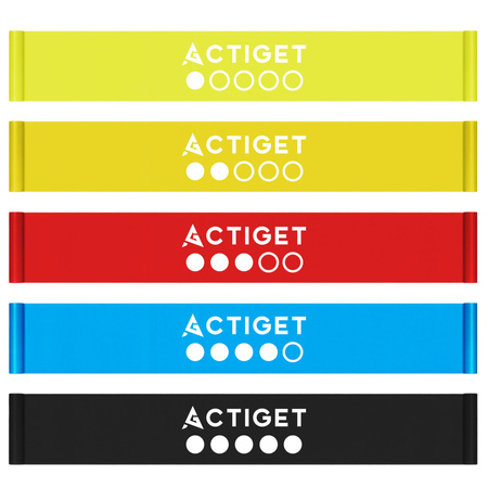 Taśmy oporowe do ćwiczeń komplet 5 szt. opór 1-15 kg gumy fitness rehabilitacyjne