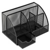Przybornik biurkowy metalowy z szufladką, organizer 22x14x13 cm pojemnik 6 komór