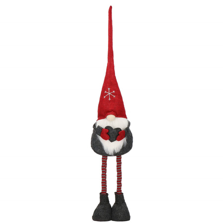 Skrzat świąteczny 60-80 cm, krasnal z serduszkiem, teleskopowe nóżki, gnom