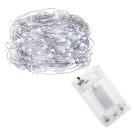 Girlanda choinkowa 400 cm z lampkami 100 LED biały zimny łańcuch, choinkowy, zielony