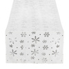 Bieżnik na stół 183x35cm obrus świąteczny ze śnieżynkami biały