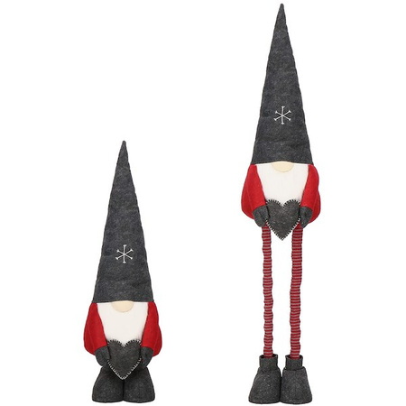 Skrzat świąteczny 80-125 cm z sercem, krasnal na teleskopowych nogach, gnom