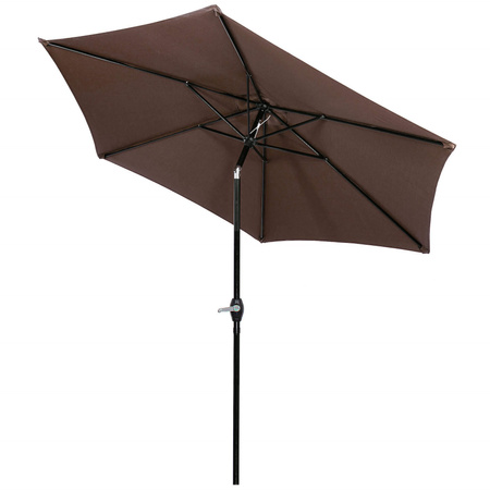 Parasol ogrodowy 260 cm składany na balkon duży brązowy