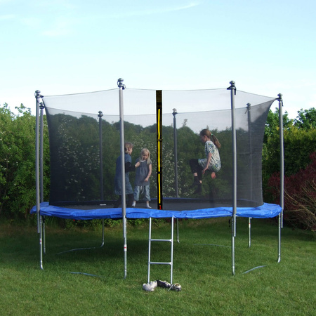 Siatka do trampoliny wewnętrzna z osłoną na sprężyny 396 cm 13 FT 8 słupków niebieska