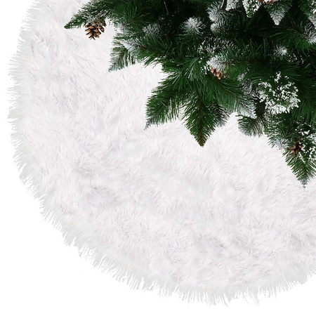 Dywanik pod choinkę 72 cm biały włochacz mata na prezenty