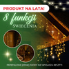 Kurtyna świetlna 300 led girlanda, lampki wewnętrzno-zewnętrzne sople biały ciepły + biały flash