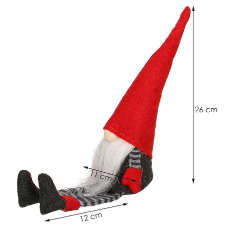 Skrzat 38 cm, krasnal siedzący ze zwisającymi nóżkami, gnom ozdoba